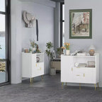Credenza/mobile buffet in legno bianco/nero con 2 cassetti e 2 ante, armadietto a 1 anta