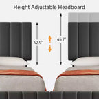 Struttura letto imbottita in lino nero/grigio/bianco con 4 cassetti contenitore | Matrimoniale/Queen/King | Per 1-2 persone