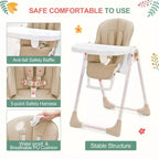 Seggiolone pieghevole per bambini Grigio / Verde / Cachi, 1 bambino, regolabile con vassoio rimovibile