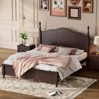 Piattaforma letto in noce/legno bianco con testiera, una piazza e mezza/matrimoniale, 1 posto