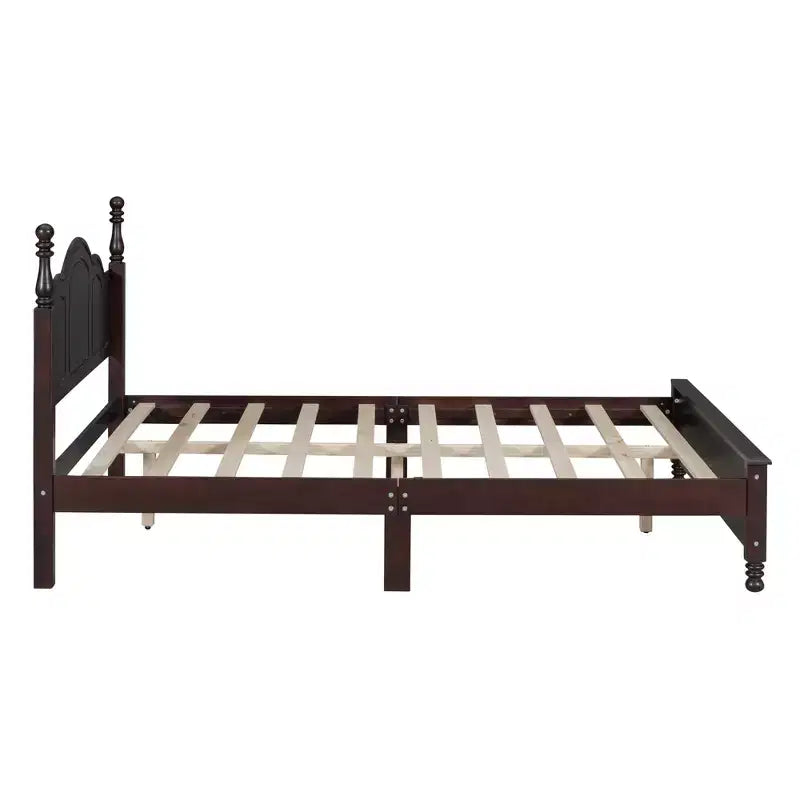 Piattaforma letto in noce/legno bianco con testiera, una piazza e mezza/matrimoniale, 1 posto