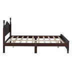 Piattaforma letto in noce/legno bianco con testiera, una piazza e mezza/matrimoniale, 1 posto