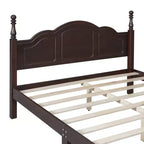 Piattaforma letto in noce/legno bianco con testiera, una piazza e mezza/matrimoniale, 1 posto