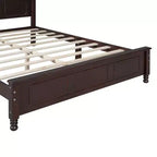 Piattaforma letto in noce/legno bianco con testiera, una piazza e mezza/matrimoniale, 1 posto