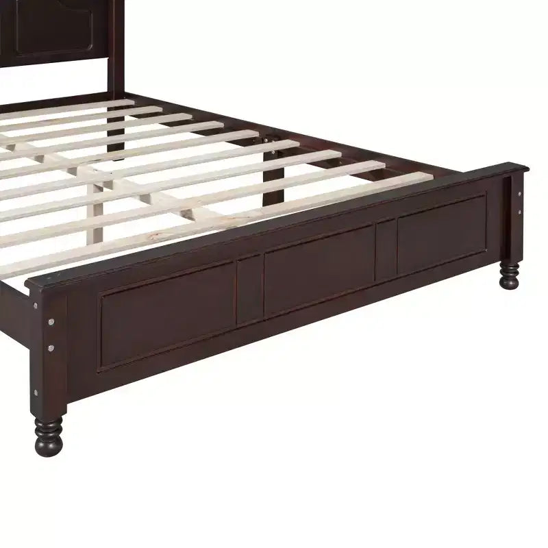 Piattaforma letto in noce/legno bianco con testiera, una piazza e mezza/matrimoniale, 1 posto