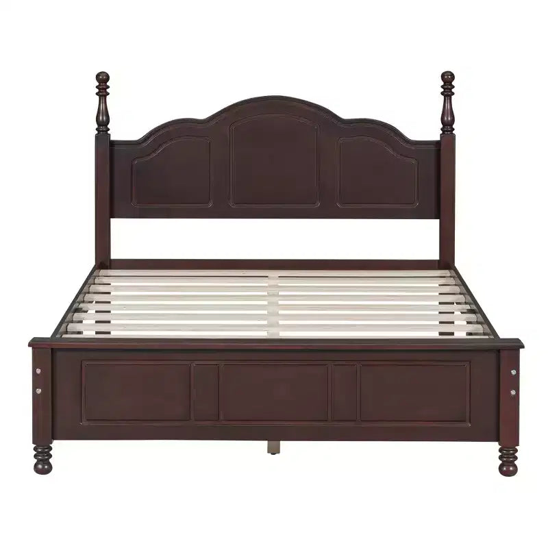 Piattaforma letto in noce/legno bianco con testiera, una piazza e mezza/matrimoniale, 1 posto