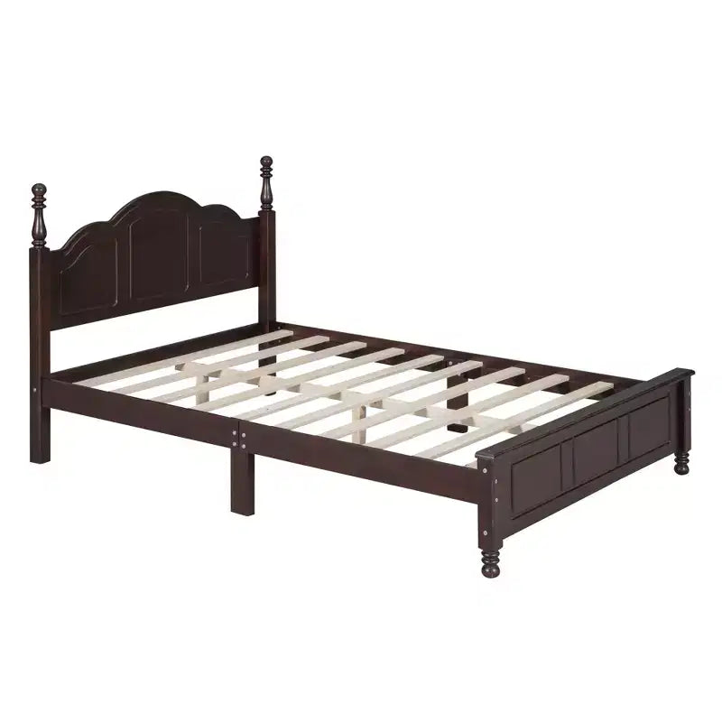 Piattaforma letto in noce/legno bianco con testiera, una piazza e mezza/matrimoniale, 1 posto