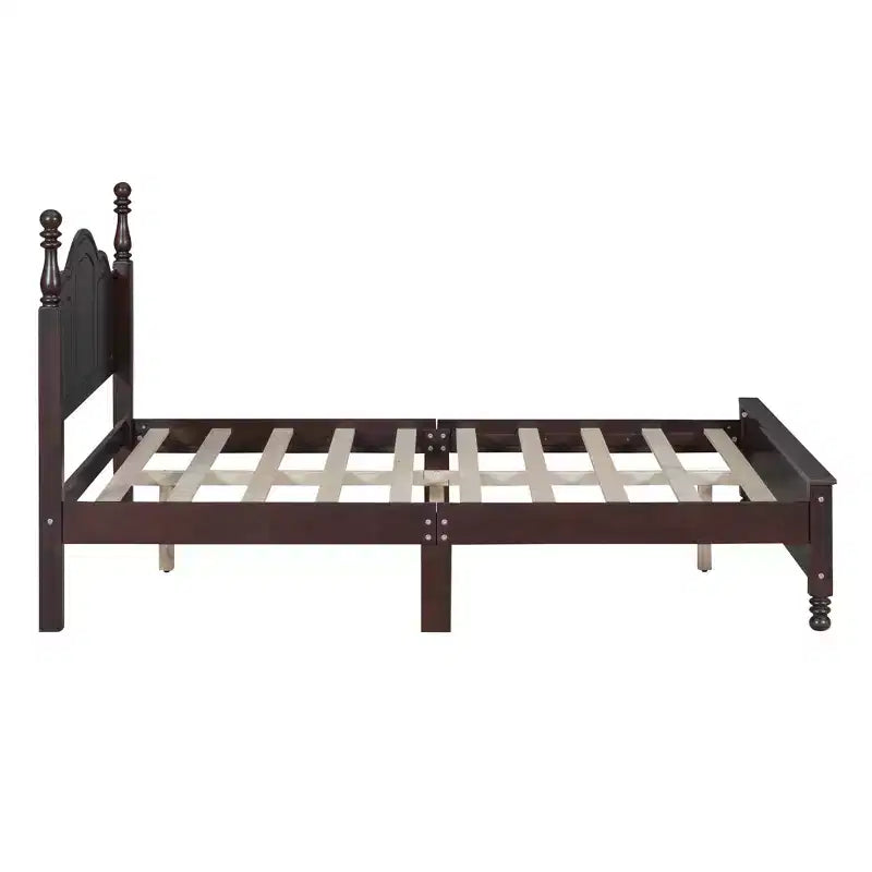 Piattaforma letto in noce/legno bianco con testiera, una piazza e mezza/matrimoniale, 1 posto