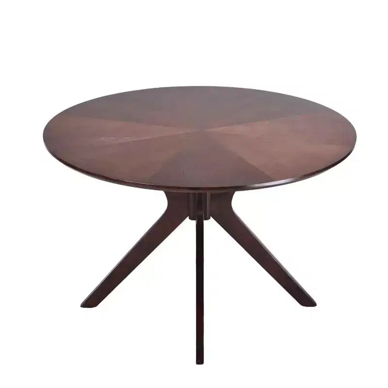 Tavolo rotondo da pranzo nero/marrone/bianco, base a X, 4-6 posti