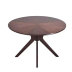 Tavolo rotondo da pranzo nero/marrone/bianco, base a X, 4-6 posti