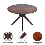 Tavolo rotondo da pranzo nero/marrone/bianco, base a X, 4-6 posti