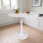 Tavolo rotondo da pranzo nero/marrone/bianco, base a X, 4-6 posti