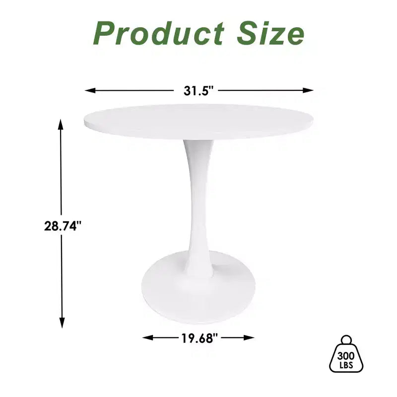 Tavolo rotondo da pranzo nero/marrone/bianco, base a X, 4-6 posti