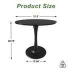 Tavolo rotondo da pranzo nero/marrone/bianco, base a X, 4-6 posti