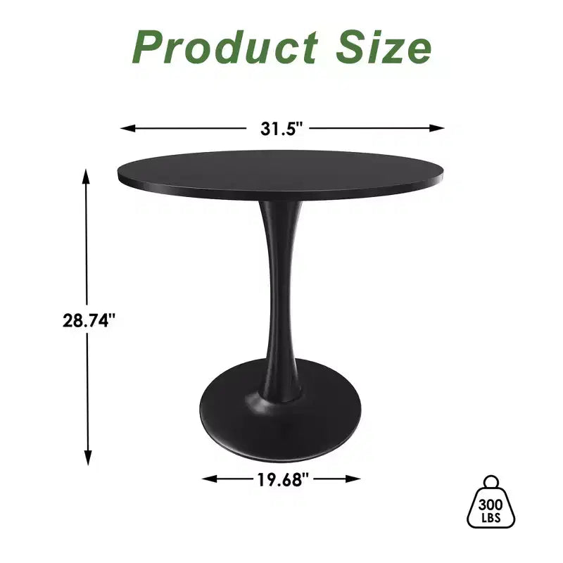 Tavolo rotondo da pranzo nero/marrone/bianco, base a X, 4-6 posti