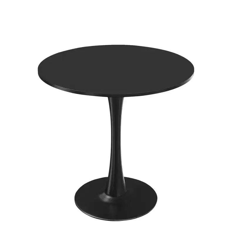 Tavolo rotondo da pranzo nero/marrone/bianco, base a X, 4-6 posti