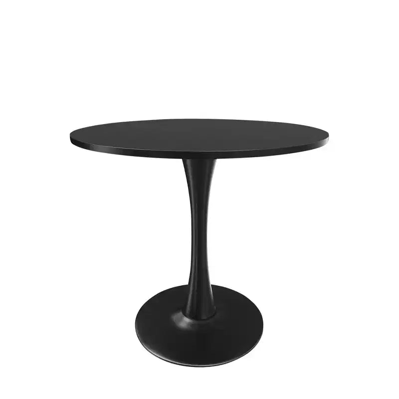 Tavolo rotondo da pranzo nero/marrone/bianco, base a X, 4-6 posti