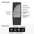 Mobile TV in stile rustico da 72,8" con caminetto elettrico a 3 lati da 40", nero/bianco, adatto per TV fino a 80"