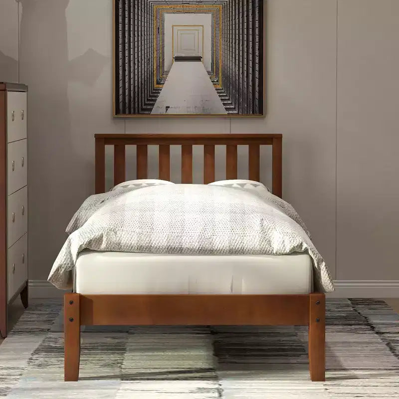 Letto Matrimoniale in Noce con Testiera e Pediera – 1 Persona