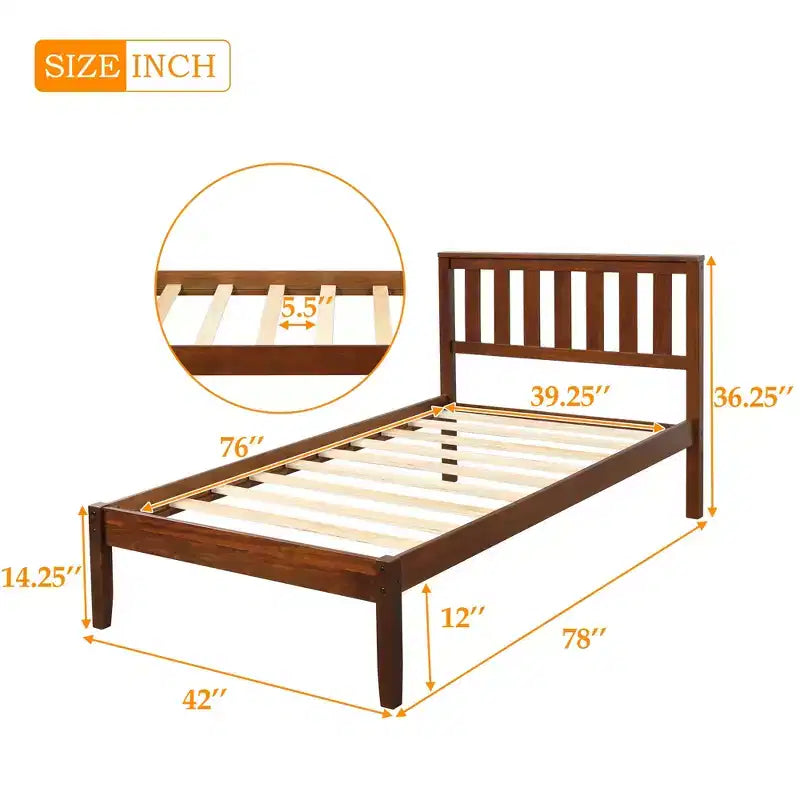 Letto Matrimoniale in Noce con Testiera e Pediera – 1 Persona