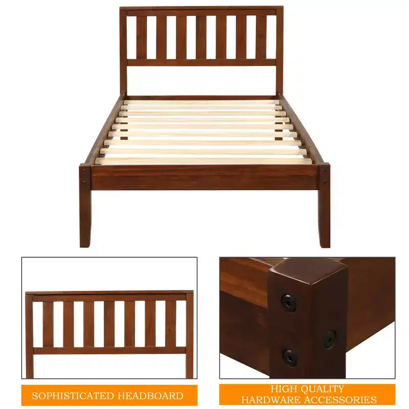 Letto Matrimoniale in Noce con Testiera e Pediera – 1 Persona