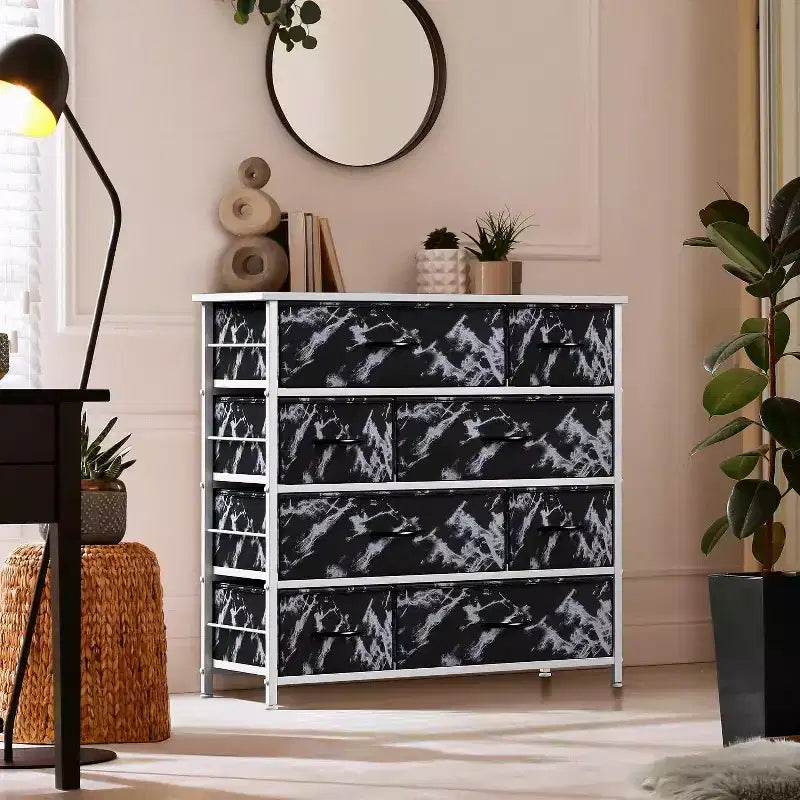 Cassettiera in tessuto a 8 cassetti – Opzioni multicolore, telaio in acciaio, per 1 persona