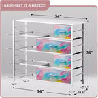 Cassettiera in tessuto a 8 cassetti – Opzioni multicolore, telaio in acciaio, per 1 persona