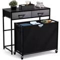 Sorbus Dresser with 3 Section Laundry Hamper and 2 Drawers for Laundry Room Organization