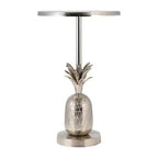 Tavolino laterale, tavolino e comodino in metallo oro/argento a forma di ananas, per 1 persona
