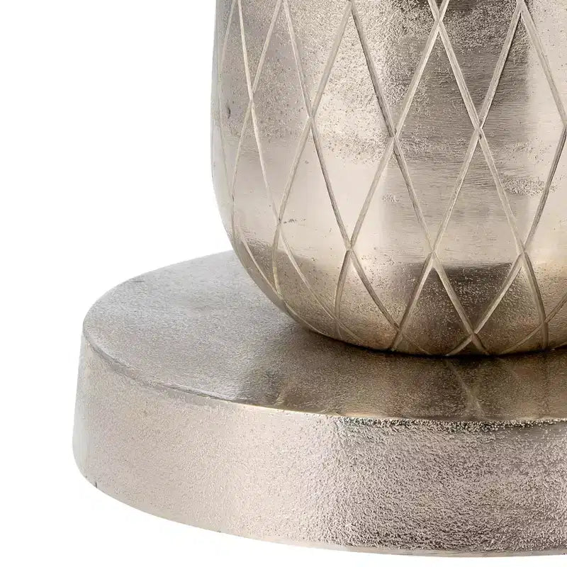 Tavolino laterale, tavolino e comodino in metallo oro/argento a forma di ananas, per 1 persona