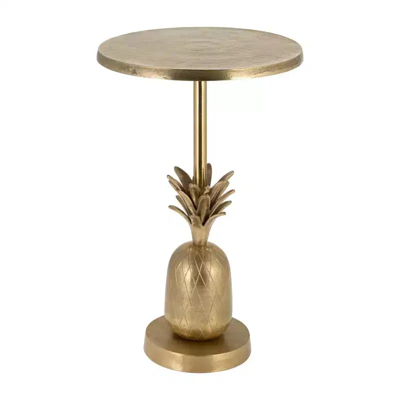 Tavolino laterale, tavolino e comodino in metallo oro/argento a forma di ananas, per 1 persona