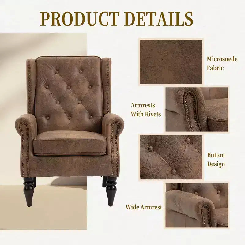 Poltrona d'accento in similpelle con gambe in legno, seduta singola