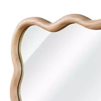 Specchio da parete rettangolare ondulato in legno naturale, 24x36 pollici, singolo