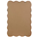 Specchio da parete rettangolare ondulato in legno naturale, 24x36 pollici, singolo