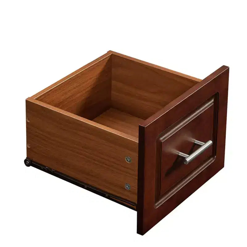 Carrello/Isola da Cucina Marrone/Bianco con Anta a Ribalta, 3 Cassetti e Ripiano, Su Ruote