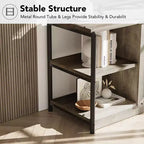 Mobile TV rustico da 63" con ante in rete, Rovere rustico / Grigio / Vintage, Adatto per TV 65"+