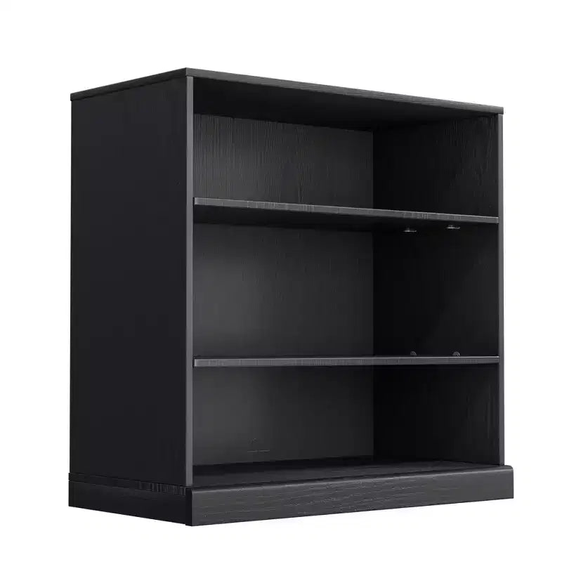 Mobile Contenitore Nero Senza Ante in Legno, Libreria Aperta a 2 Ripiani, 79x79x40 cm