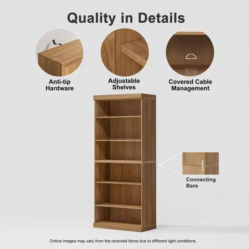 Mobile libreria aperto senza ante in legno naturale – Unità singola