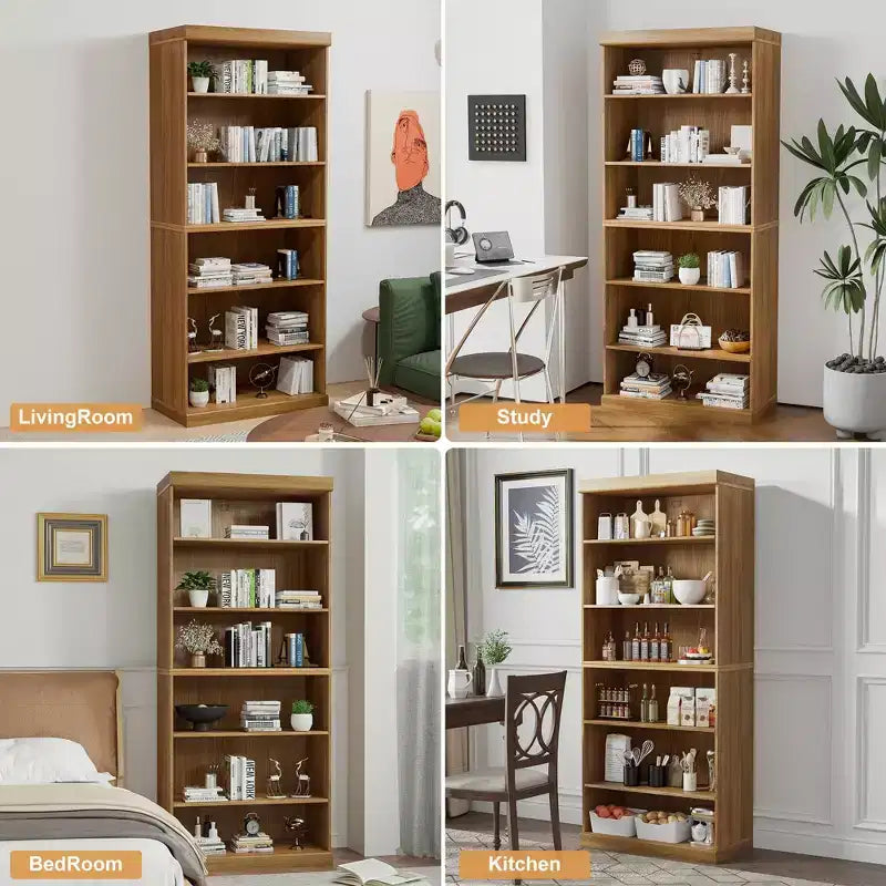 Mobile libreria aperto senza ante in legno naturale – Unità singola