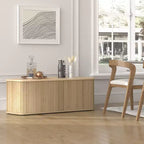 Mobile Porta TV ad Angolo con Ante a Persiana, Rovere Nero / Rovere Oslo / Pergamena / Noce Reale, Adatto per TV fino a 50"