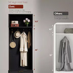 Mobile ingresso 4 in 1 bianco con scarpiera, panca e 4 ganci, 188 cm