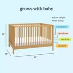 Culla trasformabile 3 in 1, legno di pino, 1 bambino