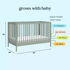 Culla trasformabile 3 in 1, legno di pino, 1 bambino