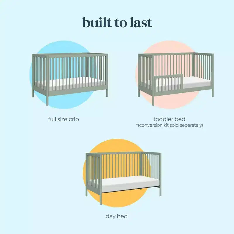 Culla trasformabile 3 in 1, legno di pino, 1 bambino
