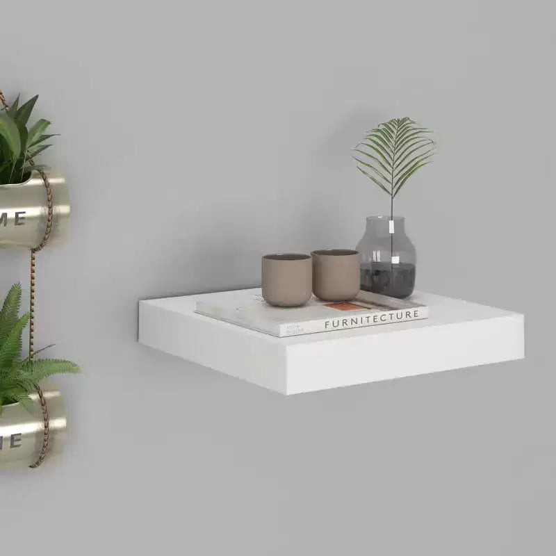 Wall Shelf White Honeycomb MDF, metal 9.1x9.3x1.5 in