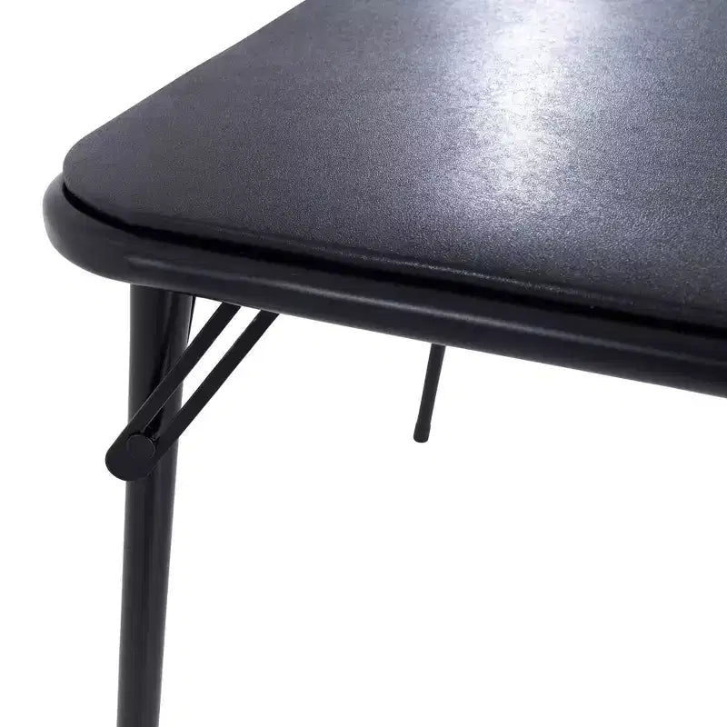 Tavolo pieghevole quadrato nero, 4 posti a sedere