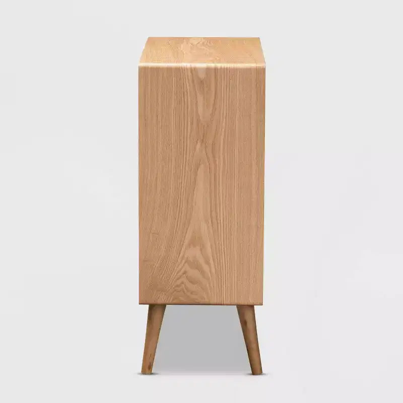 Cassettiera a 4 cassetti in rovere – Legno e rattan, montaggio a 1 persona