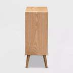 Cassettiera a 4 cassetti in rovere – Legno e rattan, montaggio a 1 persona