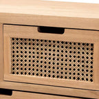 Cassettiera a 4 cassetti in rovere – Legno e rattan, montaggio a 1 persona
