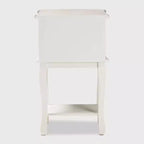 Comodino a 2 cassetti bianco e rovere, stile provenzale con ripiano aperto